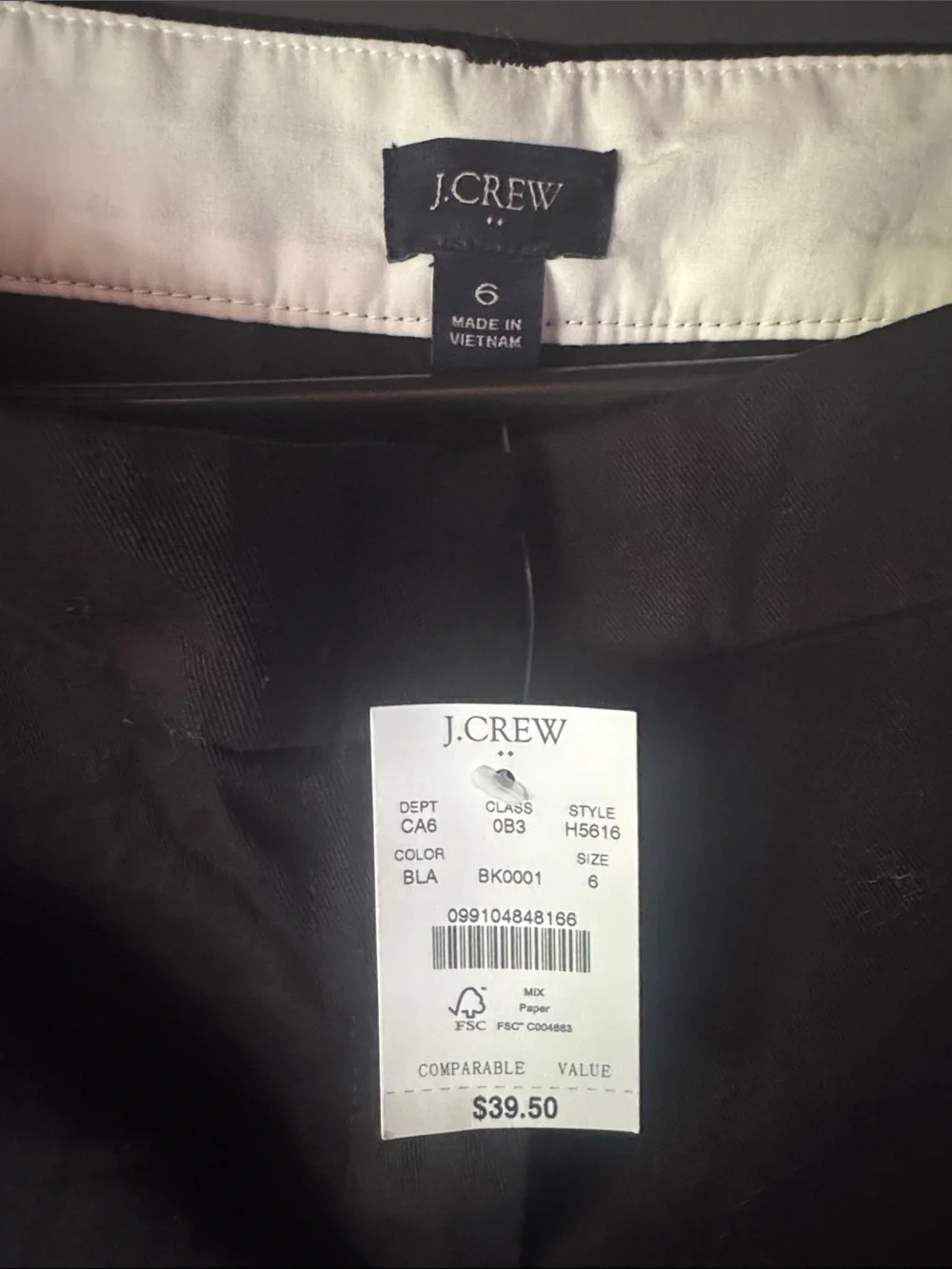 J. Crew Black Chino Shorts